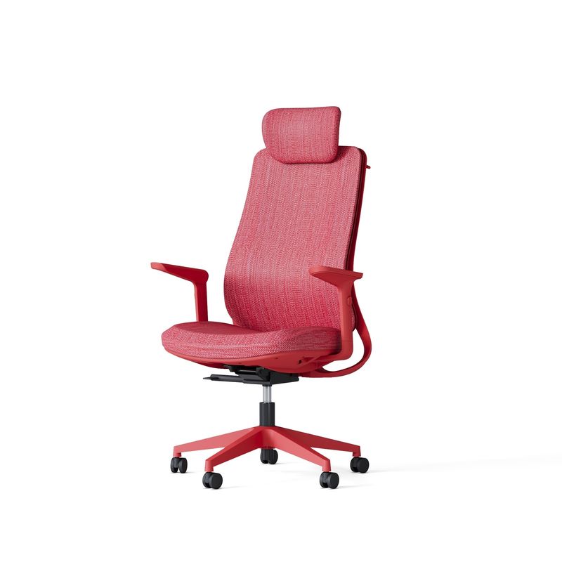 Verbeter je werkruimte High Back Executive Red Mesh Office Chair met lumbale steun