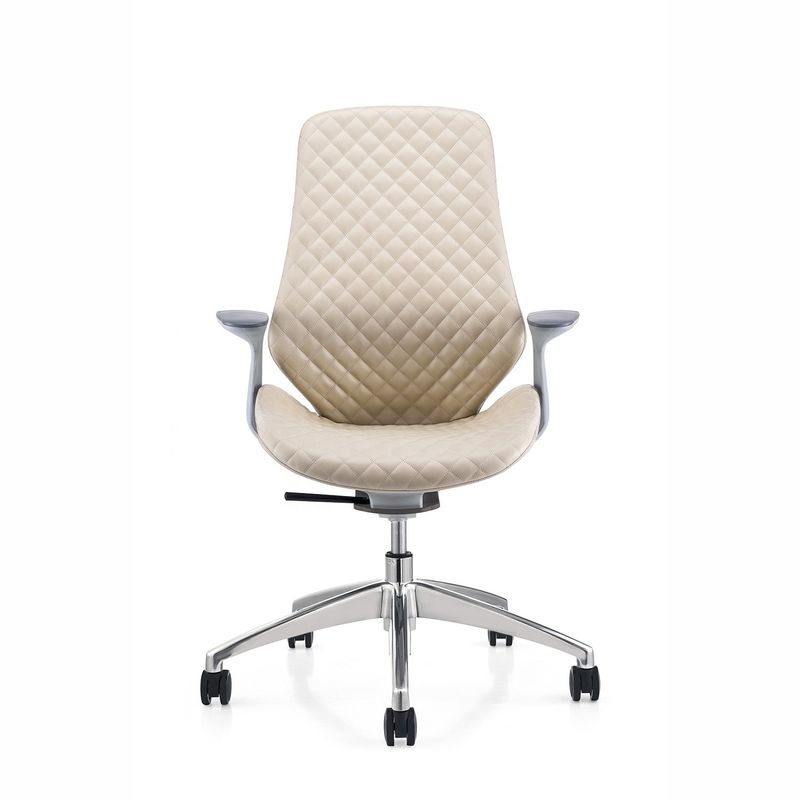 Luxe witte kantoorstoel comfortabele baas leunende draaistel voor leidinggevenden
