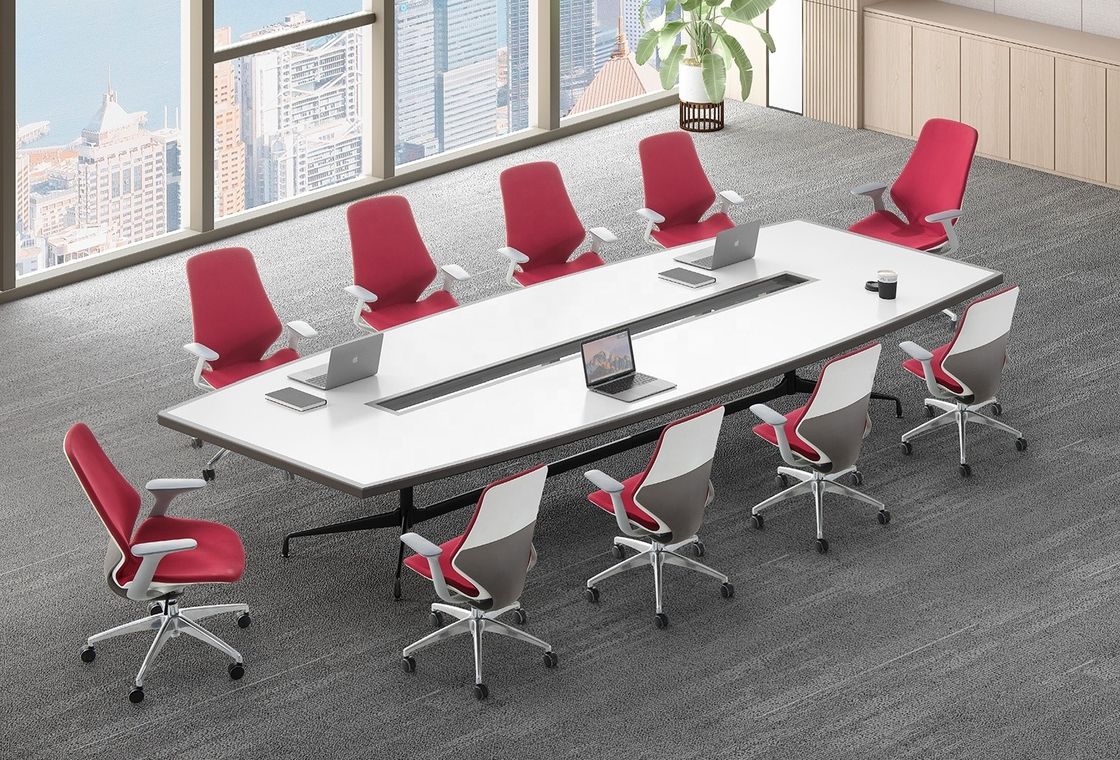Luxe witte kantoorstoel comfortabele baas leunende draaistel voor leidinggevenden