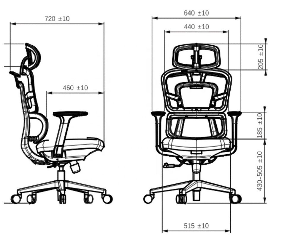 Verstelbare dubbele rug Mid-back Mesh Office Ergonomische stoel voor moderne kantoormeubilair