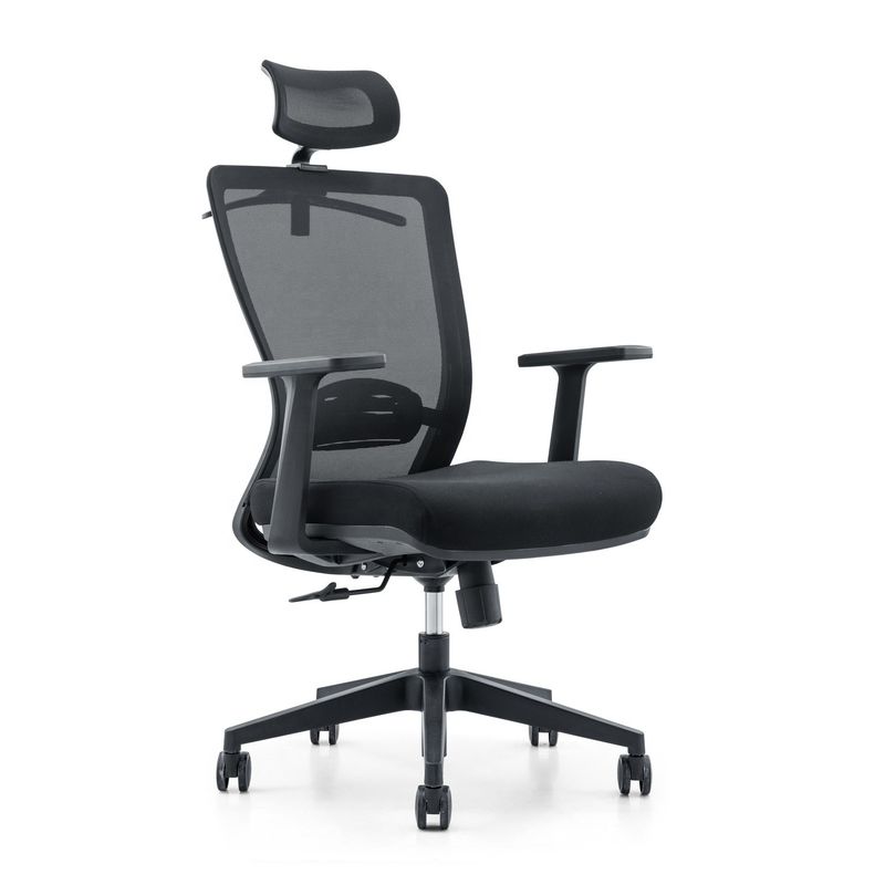 650*690*1150-1250mm Verstelbare luxe kantoorstoel met gaas en vaste armsteun