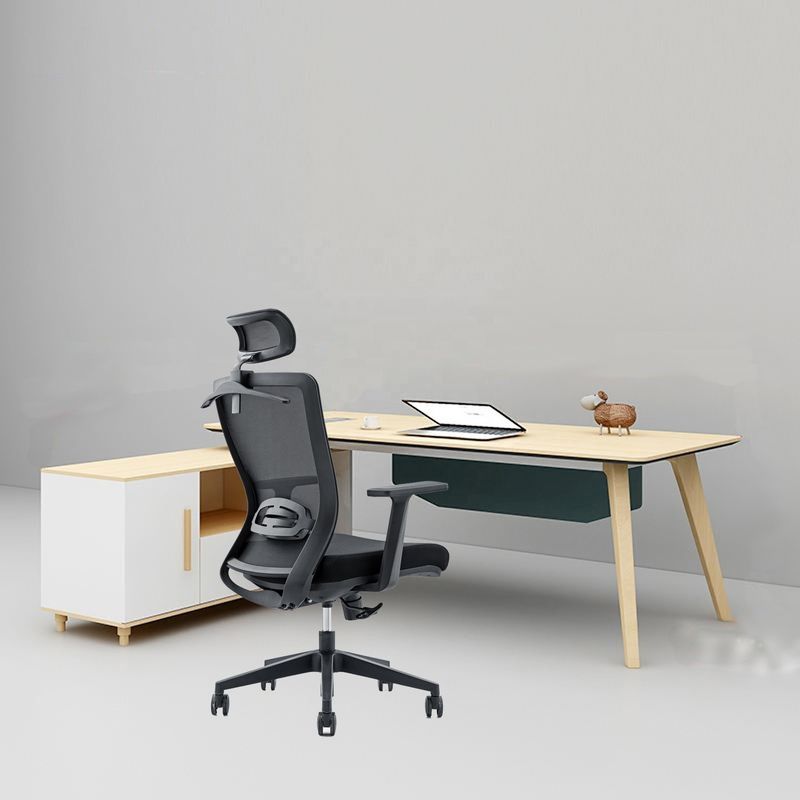 650*690*1150-1250mm Verstelbare luxe kantoorstoel met gaas en vaste armsteun
