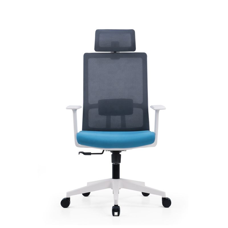 Office Desk Draaiend Stof Wit Manager Stoel met Mesh rugleuning 580*640*1150-1250mm