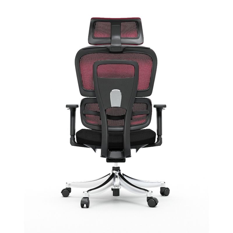 Werk in stijl Ergonomische gaasstoel met verstelbare voetenrest en rugsteun in zwart
