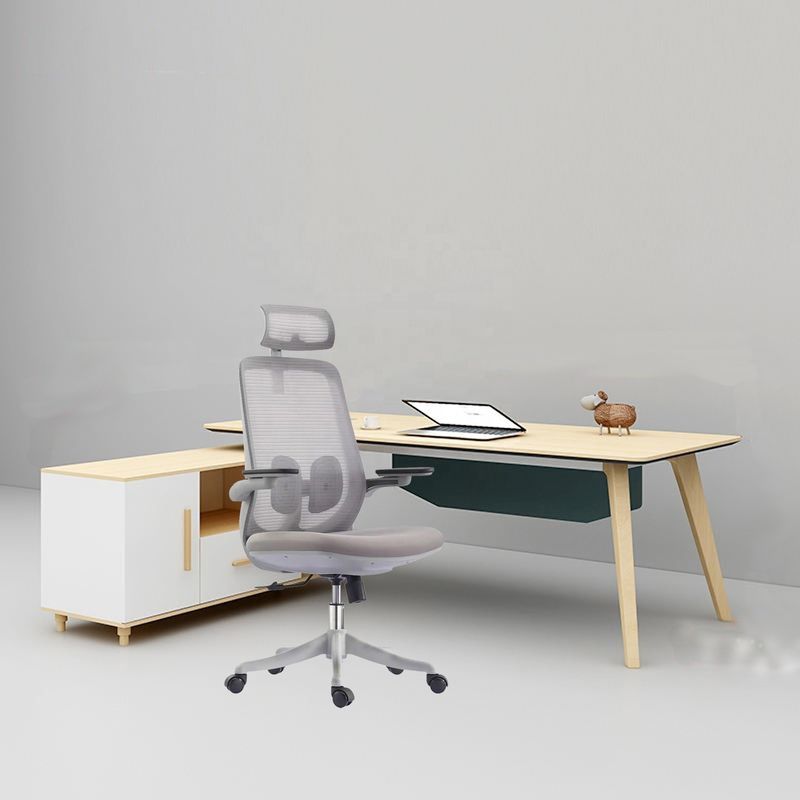 Roestvrij staal Y-Zitplaats HY3616 rug Grijze Mesh Office Executive Chair voor Office Boss