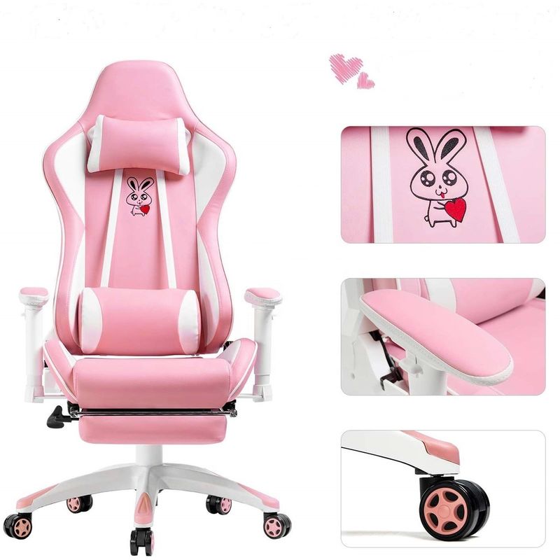 Gepersonaliseerde Anji Anime leer ergonomische leunstoel voor meisjes gaming comfort en stijl