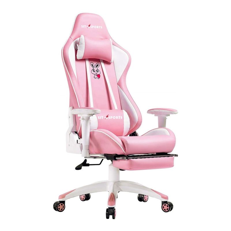 Aanpassen Roze LED RGB Computer PC Game Chair Gaming PU Leather Silla Gamer met 2D Armrest