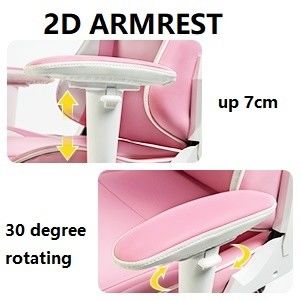 Aanpassen Roze LED RGB Computer PC Game Chair Gaming PU Leather Silla Gamer met 2D Armrest