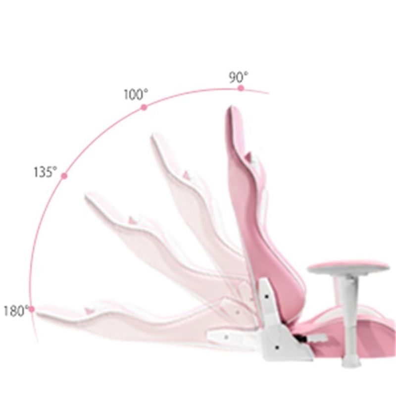 Aanpassen Roze LED RGB Computer PC Game Chair Gaming PU Leather Silla Gamer met 2D Armrest