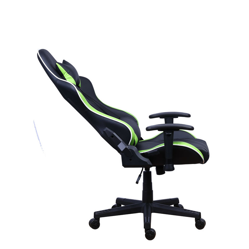 PU Castors Leer Reclining Gamer Chair met LED Light Bar Racer RGB Gaming Chair
