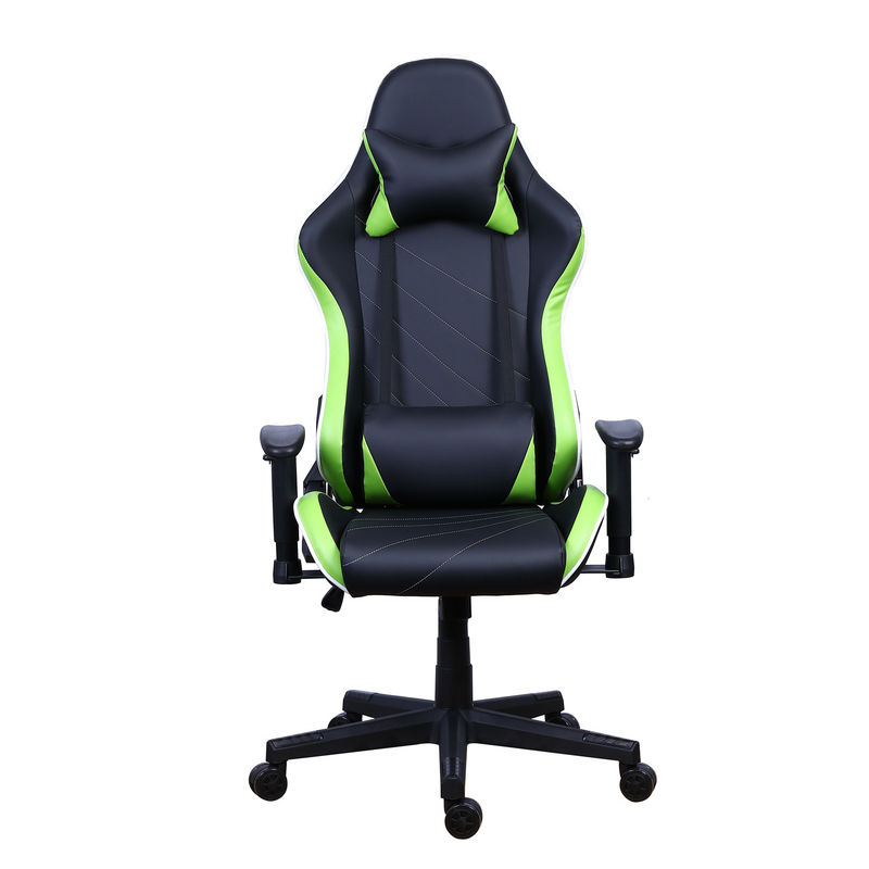 PU Castors Leer Reclining Gamer Chair met LED Light Bar Racer RGB Gaming Chair