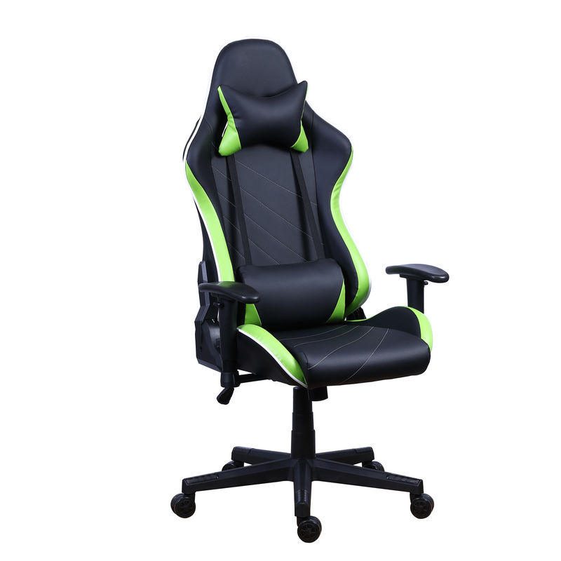 PU Castors Leer Reclining Gamer Chair met LED Light Bar Racer RGB Gaming Chair
