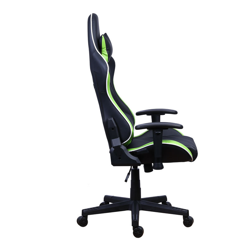 PU Castors Leer Reclining Gamer Chair met LED Light Bar Racer RGB Gaming Chair