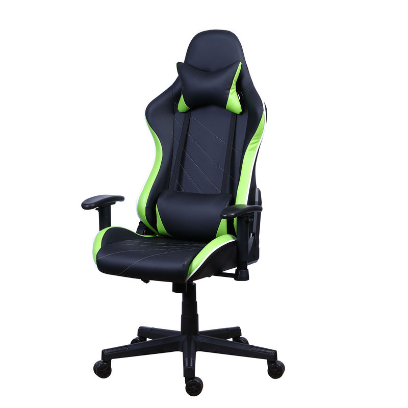 PU Castors Leer Reclining Gamer Chair met LED Light Bar Racer RGB Gaming Chair