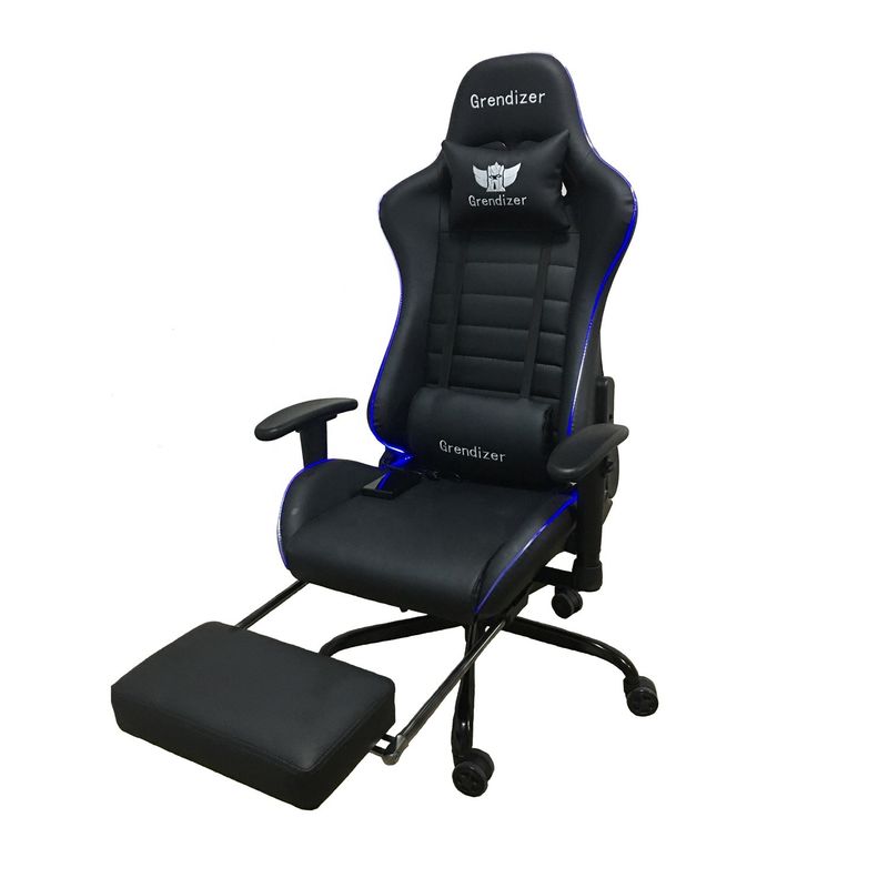 Synthetisch leer RGB-gamingstoel met massagefunctie RGB-lichten en hoog comfort