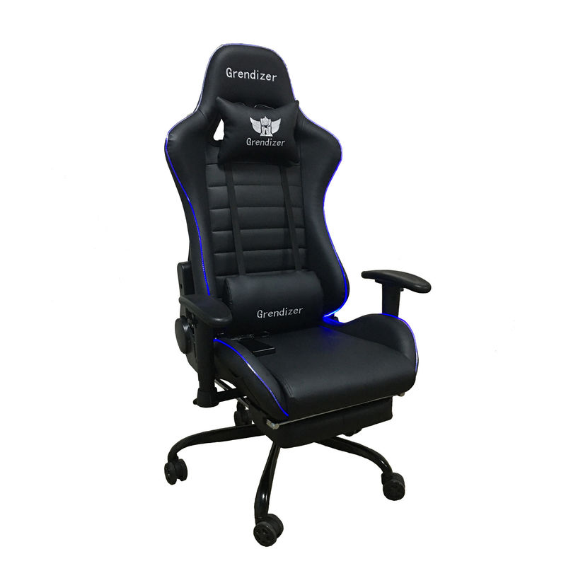 Synthetisch leer RGB-gamingstoel met massagefunctie RGB-lichten en hoog comfort