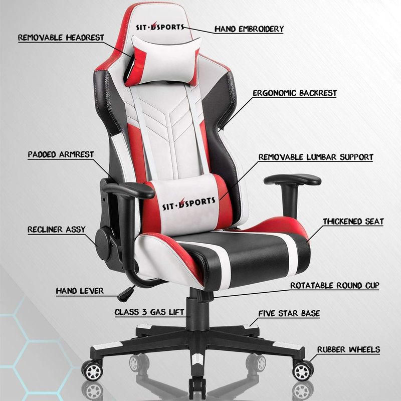 Comfortabele PU leer maatwerk massage Y-ZITZER Office gaming stoel voor computer gamer