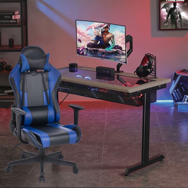 Direct E-Sports Worker PVC Leer Racing Gamer Gaming Chair met verstelbare hoogte
