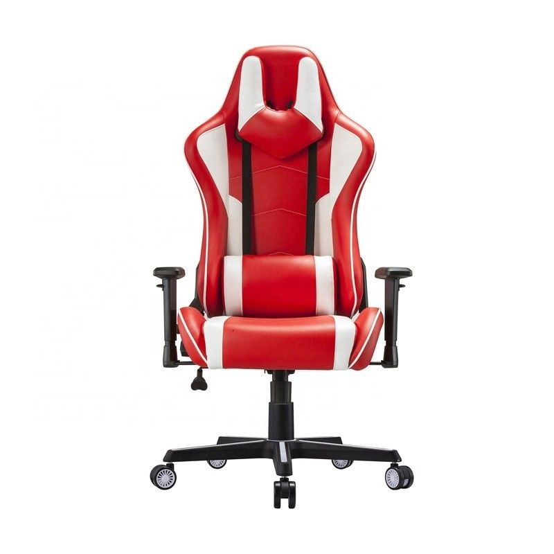 Comfortabele e-sports stoel draaiende professionele witte PU leer racing gaming stoel