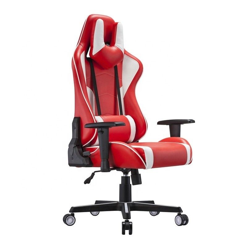 Comfortabele e-sports stoel draaiende professionele witte PU leer racing gaming stoel