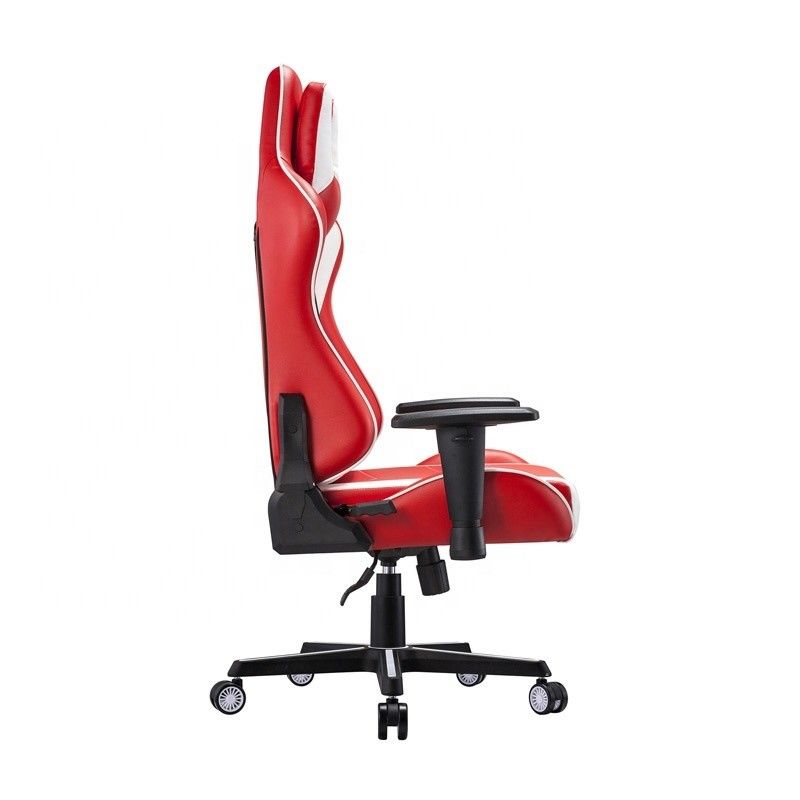 Comfortabele e-sports stoel draaiende professionele witte PU leer racing gaming stoel
