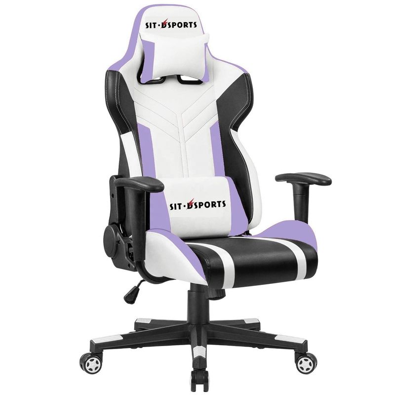 Witte PU leer racespelstoel voor comfortabel spelen in kantoor/thuis/appartement