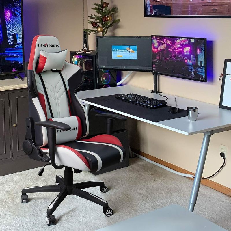 Professionele Witte PU Ledersportstoel voor comfortabele e-sport