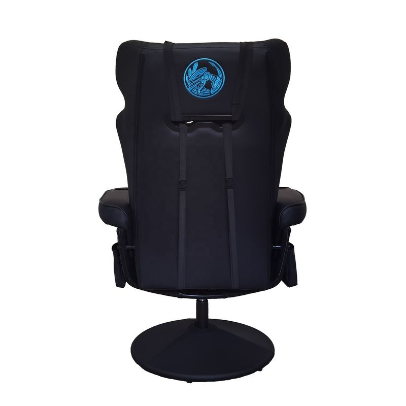 Zwarte racestijl PU leer kantoorspelbank met voetsteun 50*80*110cm voor speelkamer
