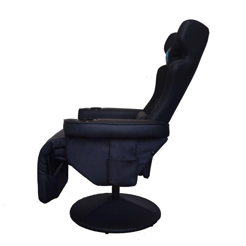 Spelkamer moet-hebben alle zwarte luxe gaming stoel met cup holder en Bluetooth-luidsprekers