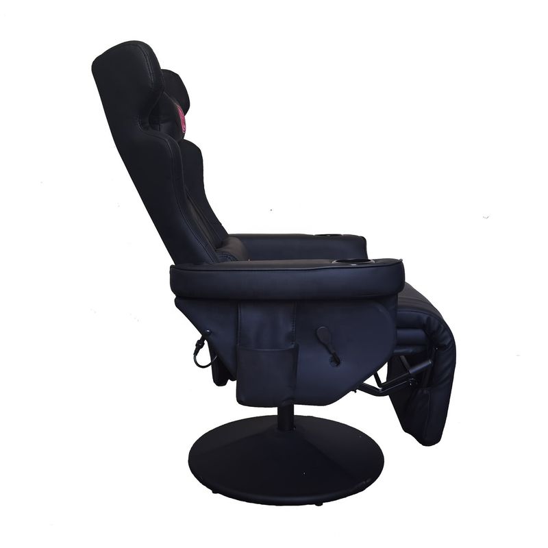 Office gaming stoel met cup holder en Bluetooth-luidsprekers in racestijl PU leer