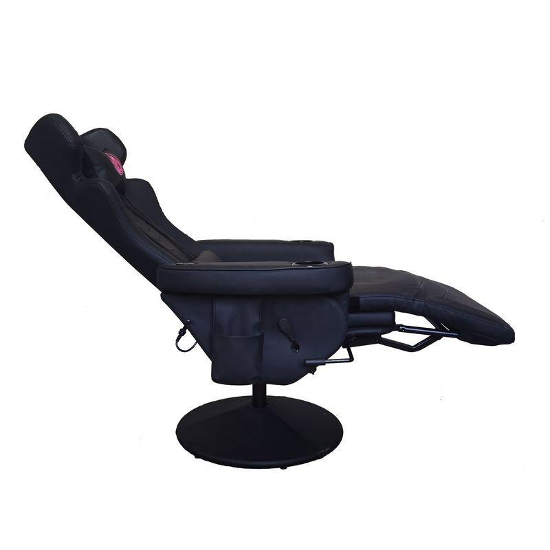 Office gaming stoel met cup holder en Bluetooth-luidsprekers in racestijl PU leer
