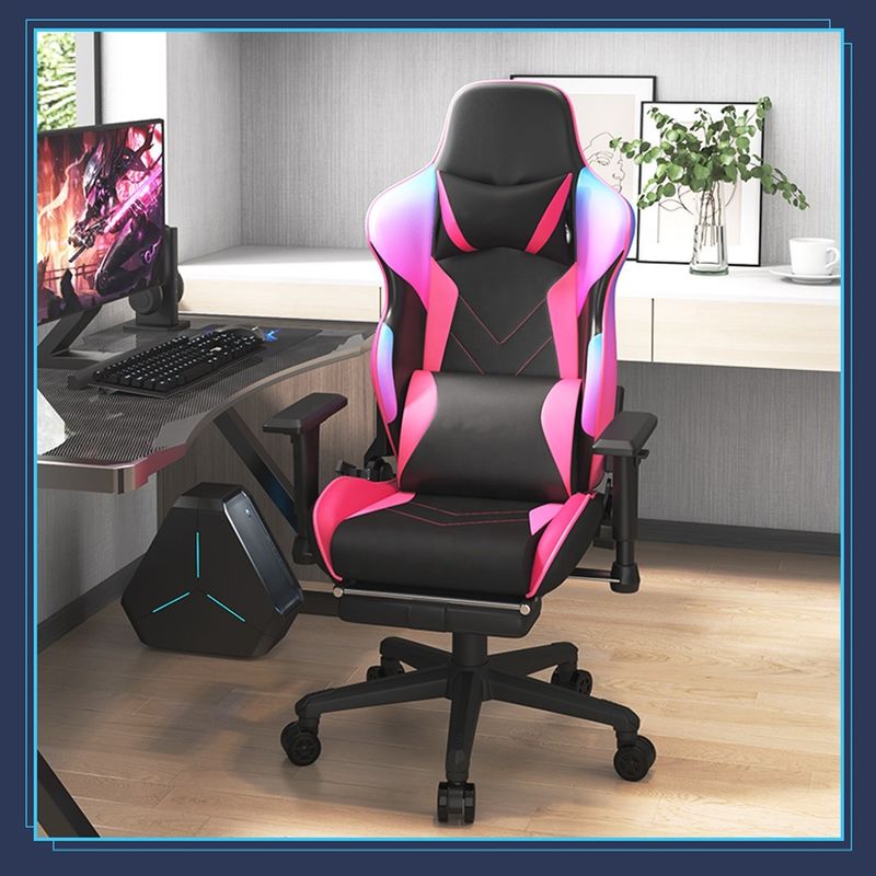 Flowing Light And Color Luxury PU Leather Racing Gaming Chair voor computer gamer
