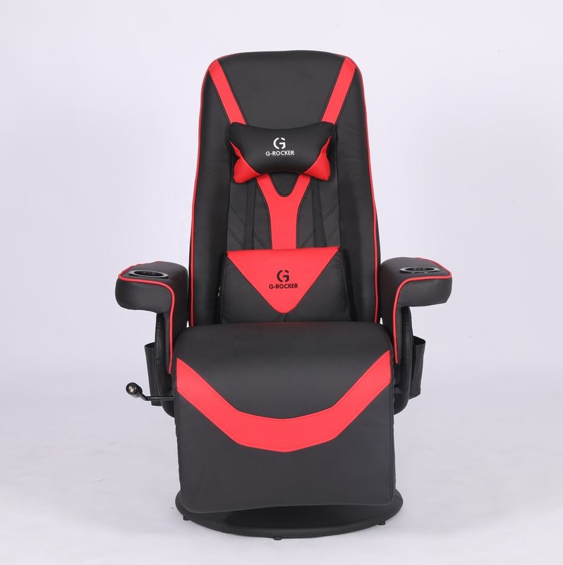 Speciale kantoorstoel Luxe-gamingstoel met bekertje in roze racestijl leer