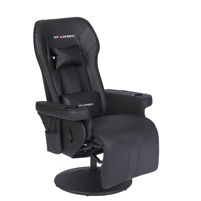 ODM OEM Executive Chair Racing Style Lederspelstoel met bekertje en voetenrest