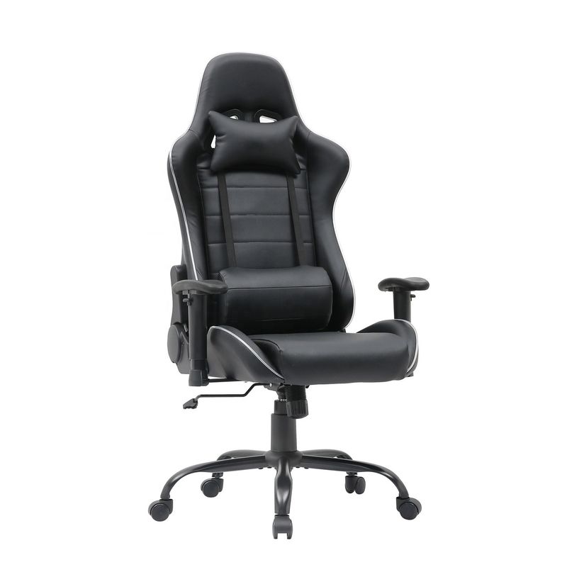 HCYZ RGB LED licht PC gamer stoel met rugleuning verstelbaar 90-180 en massage functie