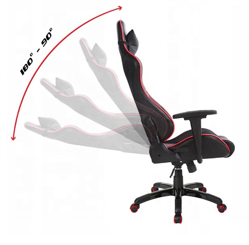 HCYZ RGB LED licht PC gamer stoel met rugleuning verstelbaar 90-180 en massage functie