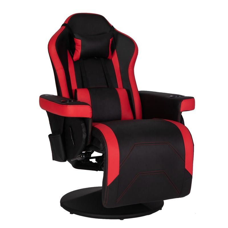 ODM Luxe Gaming Chair met Cup Holder Rood Racing Style Lederen Ergonomische Zit Draaibaar Kantoorsofa
